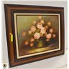Image 1 : FRAMED OIL ON CANVAS FLORAL PICTURE