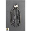 Image 1 : #391-NATURAL BLACK TOURMALINE (RAW) PENDANT