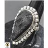 Image 1 : #399-NATURAL BLACK TOURMALINE (RAW) RING SIZE 6.5