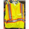 TWO XXXL YELLOW HI-VIZ SAFETY VEST WITH STRIPES