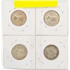 Image 2 : LOT OF 4 OLD SILVER QUARTERS