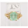 Image 1 : 10 KT YELLOW GOLD AND EMERALD RING SZ 6