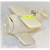 WHITE CERAMIC PLANE BANK