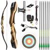 Image 1 : NEW TIDEWE 62" R HANDED RECURVE BOW AND ARROW SET