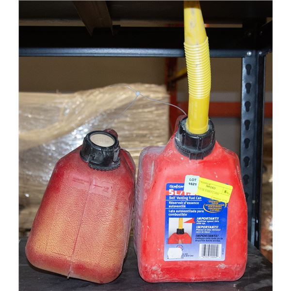 PAIR OF RED 5L JERRY CANS