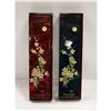 Image 1 : NEW FLAT OF 2 WOOD FLORAL DECORATIVE INCENSE CASE