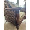 Image 3 : Tommy Bahama Home Collection Walnut Parlour Chair Basket Weave Sides 32L x 28W x 37H