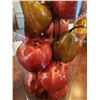 Image 2 : Vase with Resin Pomegranates & Pears 16H x 8W