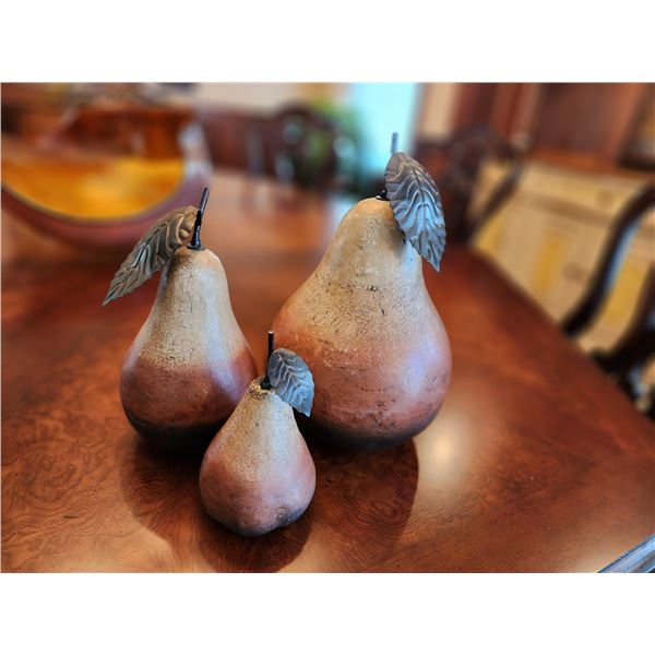 Clay Pears - Set of 3 Large One 13H x 7.5W