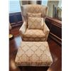Image 1 : Lexington Upholstery Lounger & Matching Foot Stool 41H x 30L x 28W