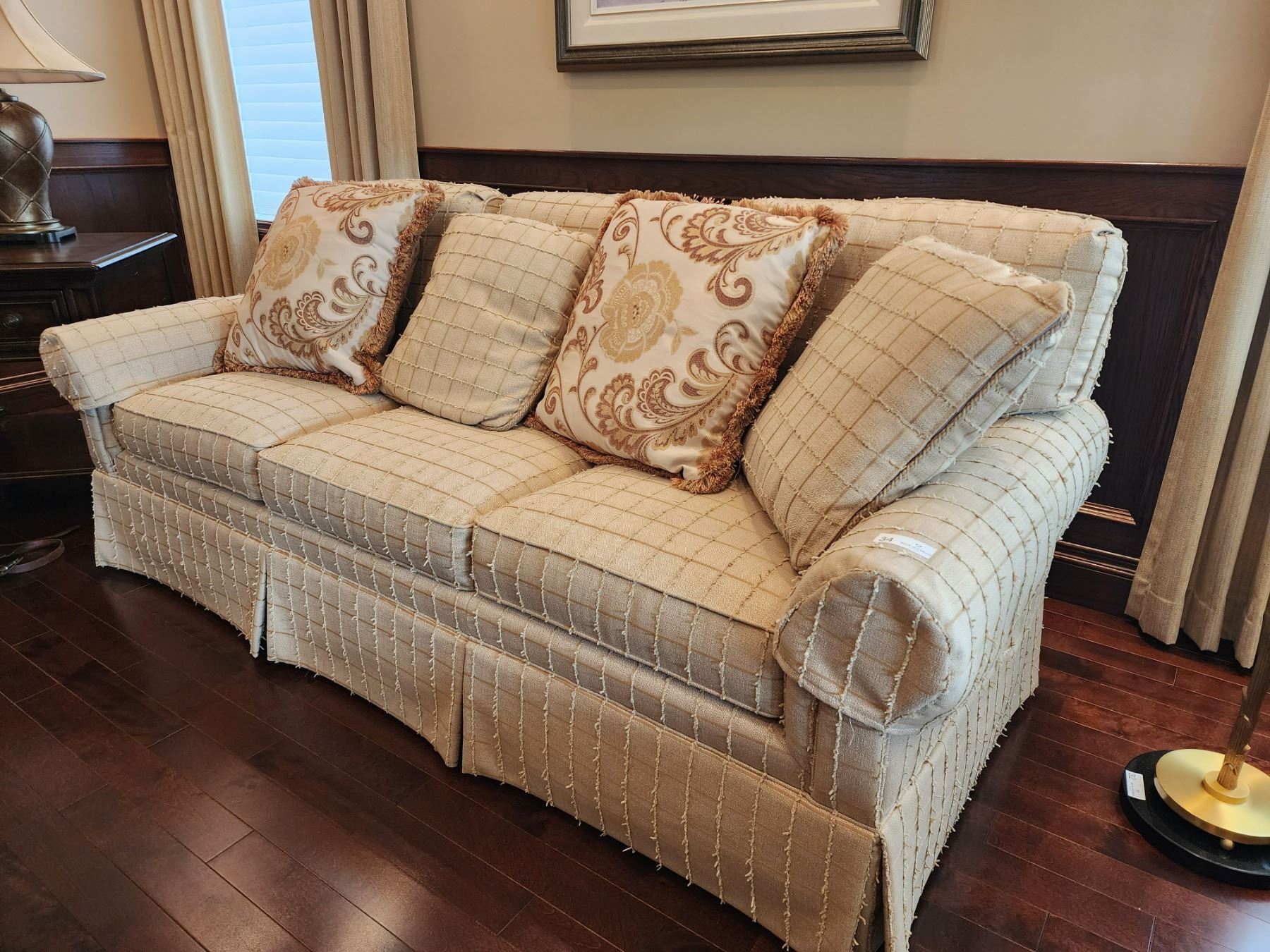 Lexington Upholstery Sofa & Pillows 84L x 36D x 32H