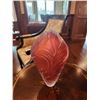 Image 3 : Lois Scott Glass Vase Tall  Salmon, Gold, Wine Red, Salmon 13H x 6W