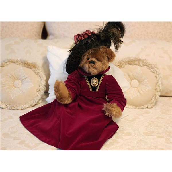 Victorian Bear Red Dress 26"