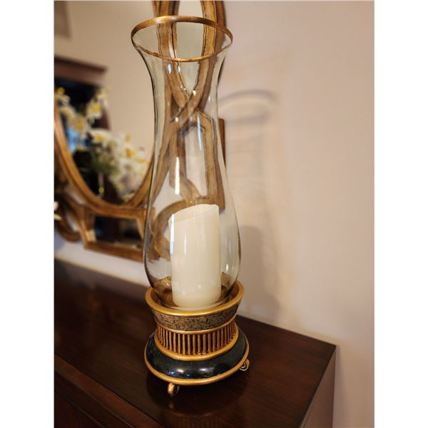 Oversized Guilded Huricane Lamp 24H x 7W