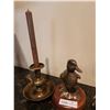 Image 1 : Decorative Bronze Duck & Candle Holder Duck 8"