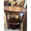 Image 3 : Wood & Leather Side Table 24W x 28H