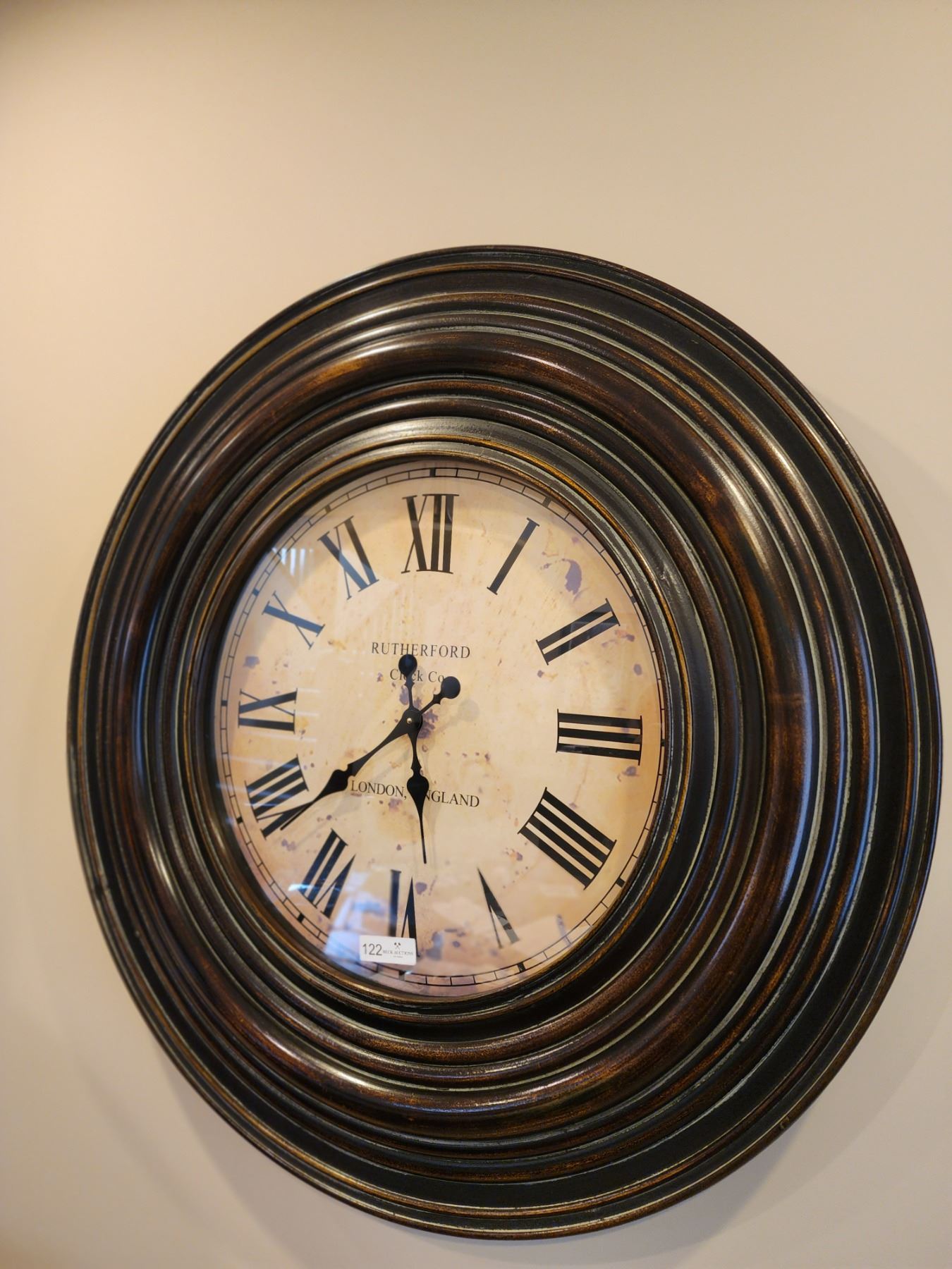 Rutherford Clock Company Wood Framed Designer Clock 38W Beck Auctions