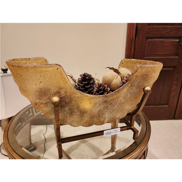 Decorative Decor Frosted Glass Bowl 20L x 12H