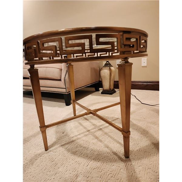 Glass Top Round Side Table 28L x 24H