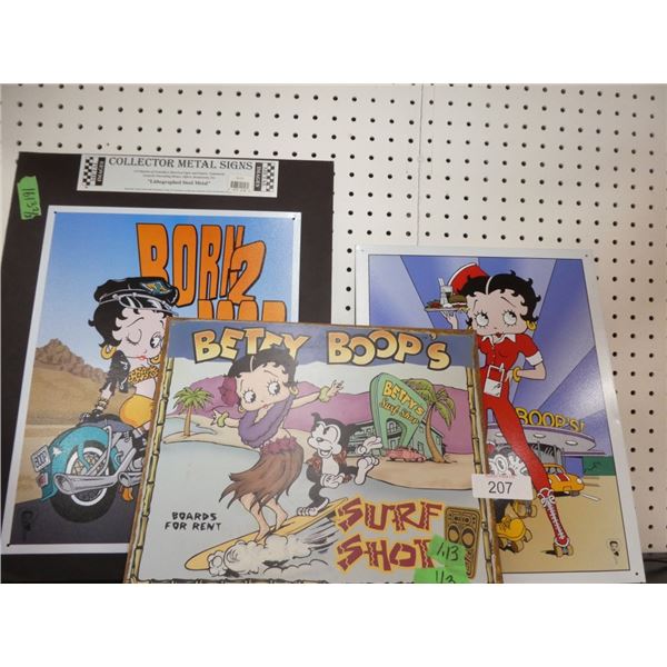 Betty Boop collector metal signs