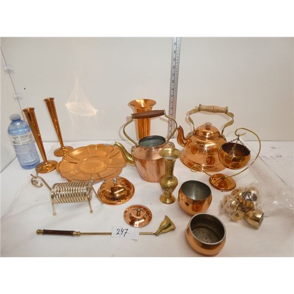 assorted brassware