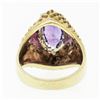 Image 7 : Vintage 18k Gold 1.76 ctw Marquise Amethyst & Round Diamond Halo Textured Ring