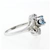 Image 5 : Art Deco 14k White Gold 1.45 ctw Round Aquamarine and Diamond Cocktail Ring