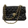 Image 1 : Chanel Black Quilted Patent Leather Small Double Flap Bag