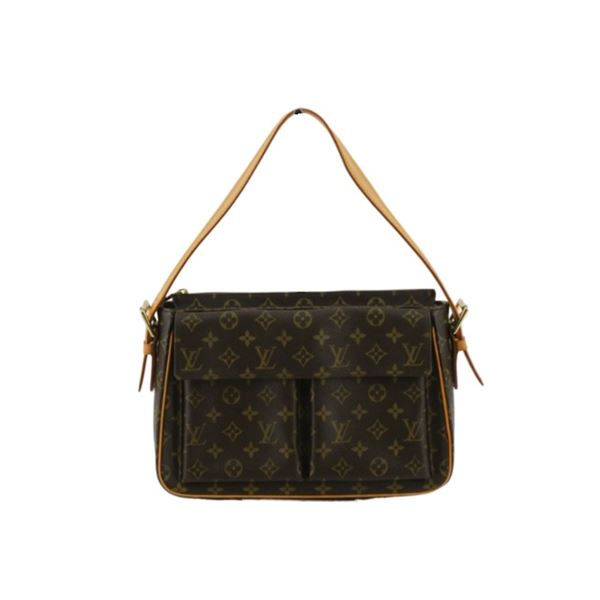 Louis Vuitton Brown Monogram Canvas Leather Viva Cite GM Shoulder Bag