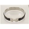Image 1 : Hermes Black Metal Clic Clac Bangle Bracelet PHW