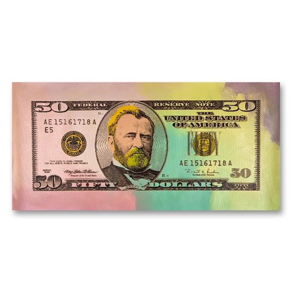 50 Dollar Bill by Steve Kaufman (1960-2010)