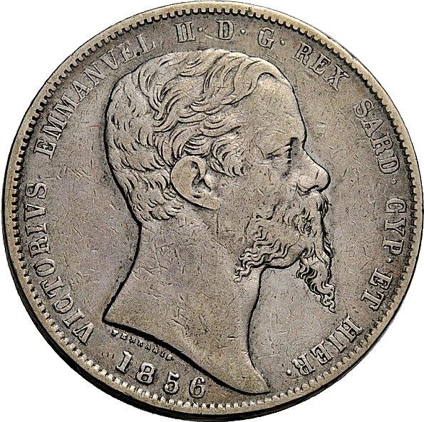 Casa Savoia Vittorio Emanuele II Da 5 Lire 1856