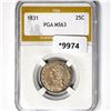 Image 1 : 1831 Capped Bust Quarter PGA MS63