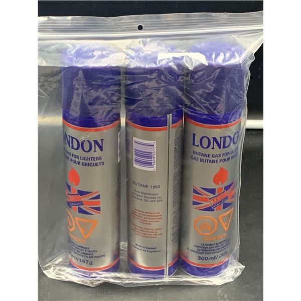 London Butane Gas for Lihgters (3 x 300ml)