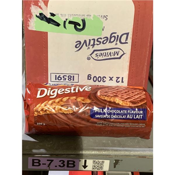 CASE LOT McVitie's Digestive Milk Chocolate Wheat Biscuits 12x300g