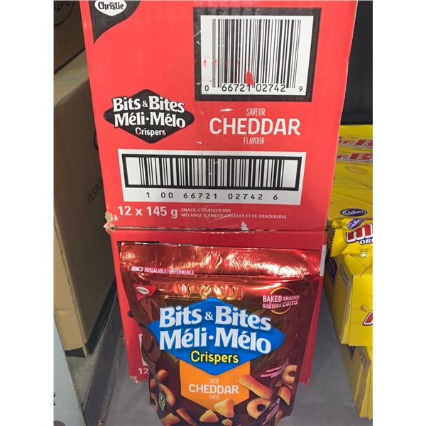CASE LOT Christie Bits & Bites Crispers Cheddar 12 x 145g