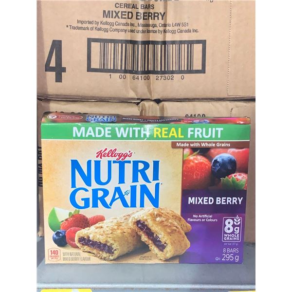 CASE LOT Kellogg's Nutri Grain bars Mixed Berry 12 x 295g