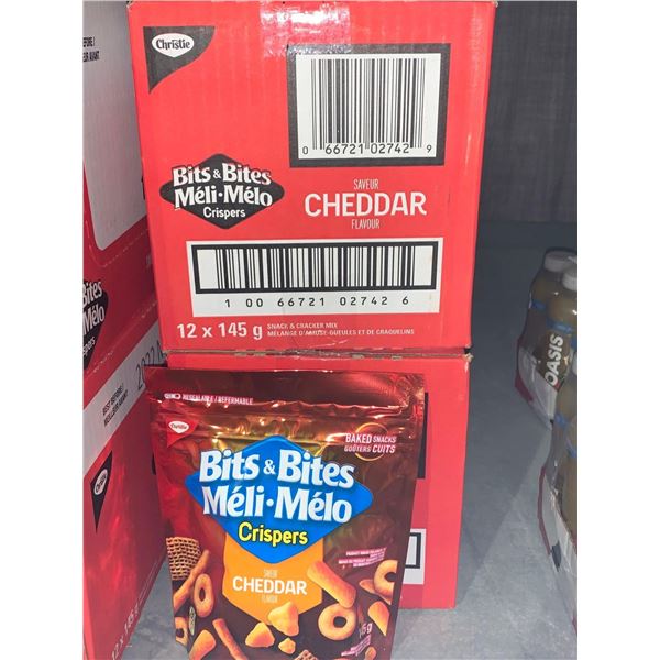 CASE LOT Chrisite Bits & Bites Crispers Cheddar 12 x 145g