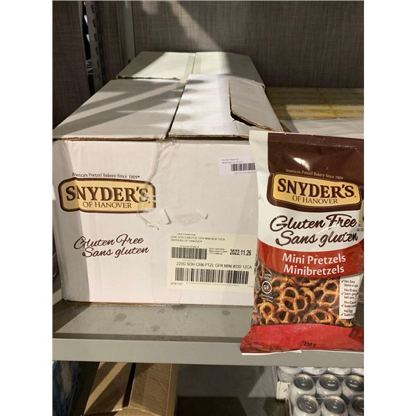CASE LOT Snyder's Gluten Free Mini Pretzels 12 x 220g