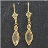 Image 1 : 14K Yellow Gold 2 Zultanie(1.75ct) 2 Diamonds (.12Ct, I1-I3,G-H) Earrings (~weight 1.44g), Appraised