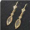 Image 2 : 14K Yellow Gold 2 Zultanie(1.75ct) 2 Diamonds (.12Ct, I1-I3,G-H) Earrings (~weight 1.44g), Appraised
