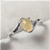 Image 2 : 10K White Gold Opal(1ct) 2 Diamonds (.02Ct, I1-I3,F-G) Ring (~Size 7) (~weight 1.76g), Appraised Ret