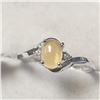 Image 3 : 10K White Gold Opal(1ct) 2 Diamonds (.02Ct, I1-I3,F-G) Ring (~Size 7) (~weight 1.76g), Appraised Ret
