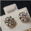 Image 2 : 14K Yellow Gold 2 Moissanites(2.58ct) Earrings  (~weight 1.06g), Made in Canada, Appraised Retail $1
