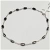 Image 1 : 14K White Gold 13 Natural Blue Sapphire(4.5ct) Bracelet ) (~weight 1.76g), Made in Canada, Appraised