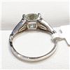 Image 4 : 14K White Gold Moissanite(1.9ct) 24 Diamonds (.02Ct, Si2-I2,F-G) Ring  (~weight 2.76g), Made in Cana