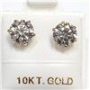 Image 1 : 10K Yellow Gold Moissanite(2ct) Earrings) (~weight 0.92g), Appraised Retail $1150