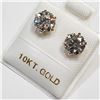 Image 3 : 10K Yellow Gold Moissanite(2ct) Earrings) (~weight 0.92g), Appraised Retail $1150