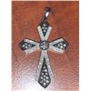 Image 2 : Silver .925 and diamond surfaced 1.52 carat cross pendant with Certificate Value $2000.00