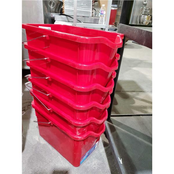 Lot of 6 Vileda 15L Bucket w/ pouring lip
